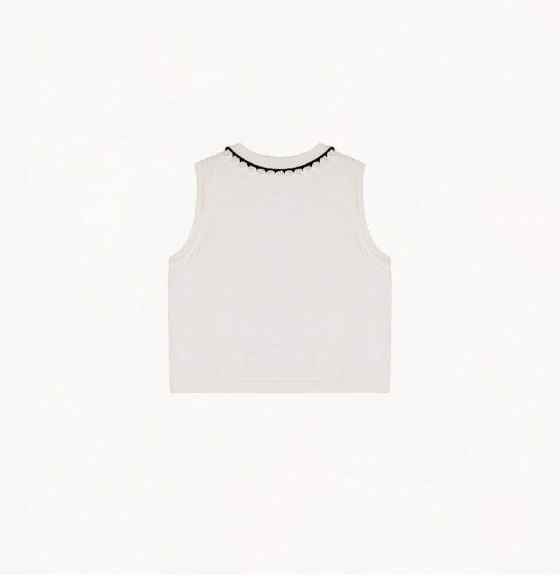 PEARL TRIMMED VEST