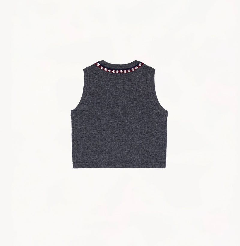 PEARL TRIMMED VEST