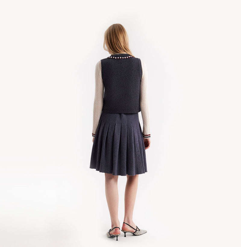 PEARL TRIMMED VEST