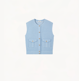 DENIM-LOOK WOOL WAISTCOAT