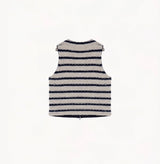 TWEED STRIPED LAPEL VEST
