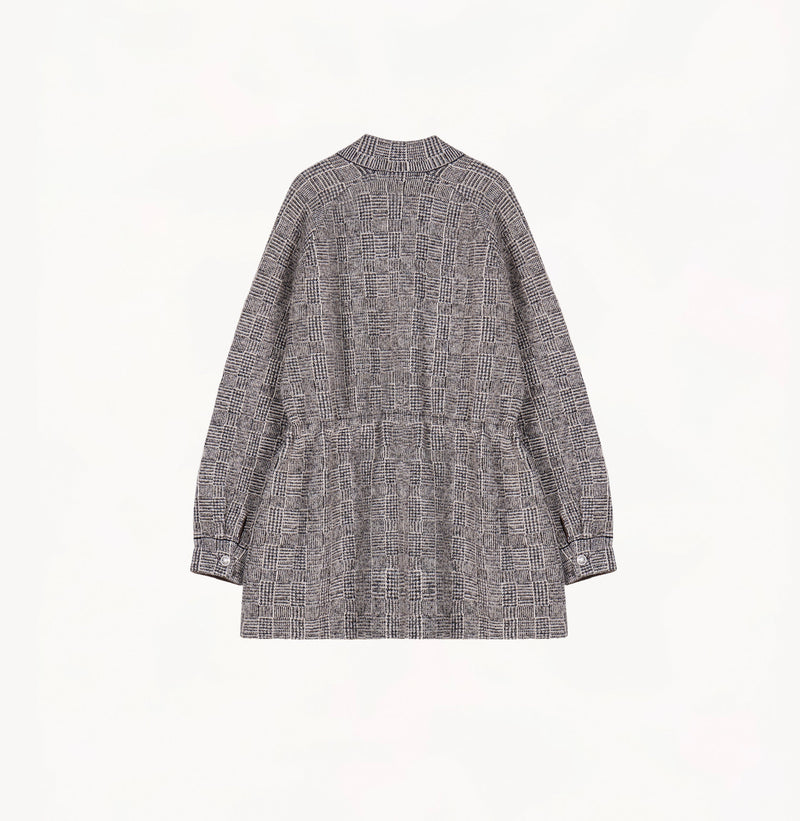 CHECKERED STAND COLLAR JACKET