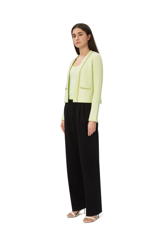 waffle knit cashmere sweater female