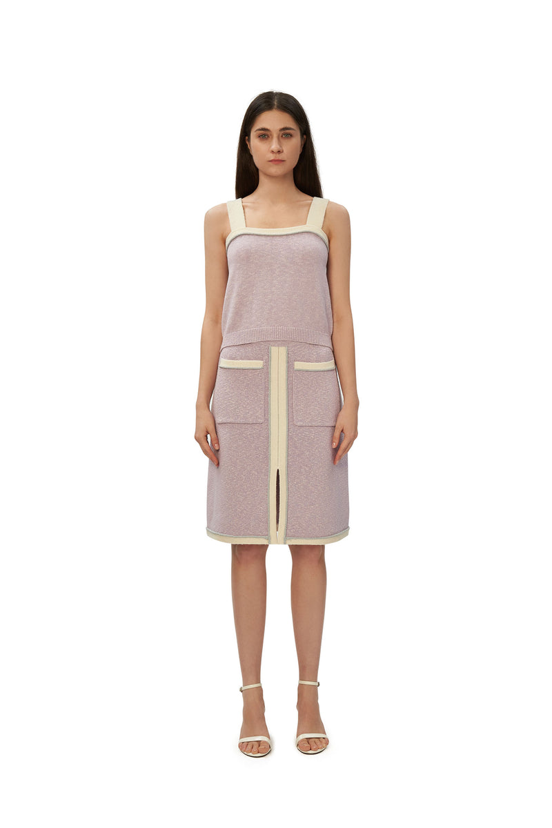 metal-trimmed melange skirt woman