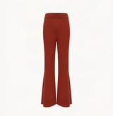 SILK AND CASHMERE RIBBED STRAIGHT-LEG PANTS