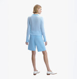 Cashmere shorts for womens in blue.