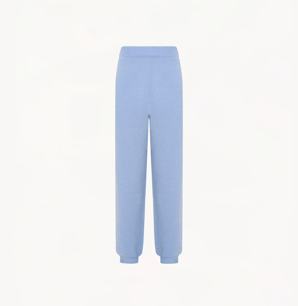 Cashmere women jogging pants in bright blue