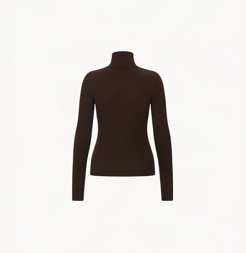 RIBBED CASHMERE TURTLENECK TOP – CRUSH Collection