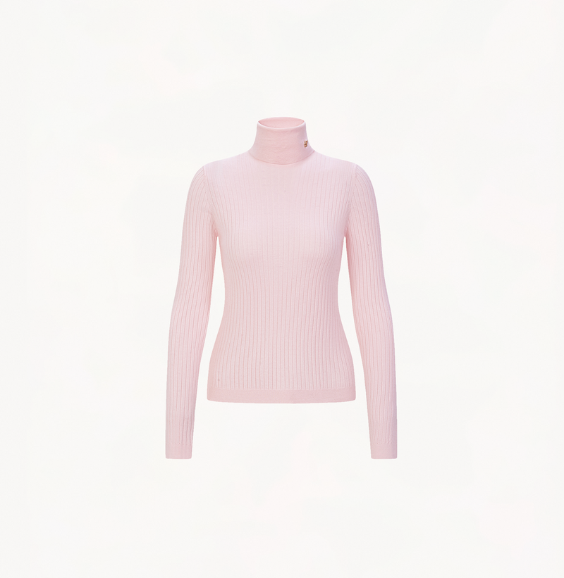 RIBBED CASHMERE TURTLENECK TOP CRUSH Collection