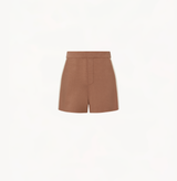 Color block shorts in coffee color