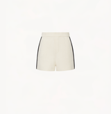 Color block shorts in coffee color