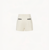 Color block shorts in beige