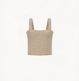 Boucle knit tank top in milk tea.