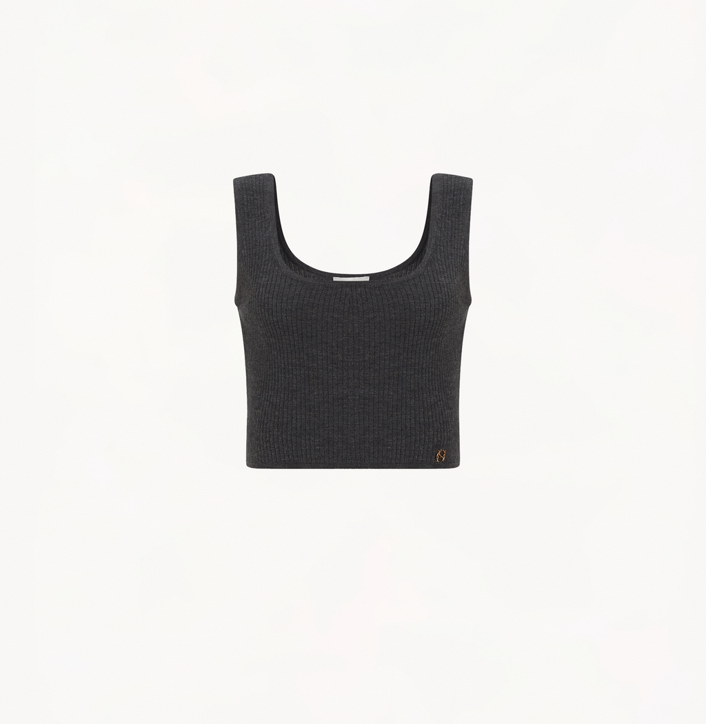 Cotton Cashmere Ribbed Tank