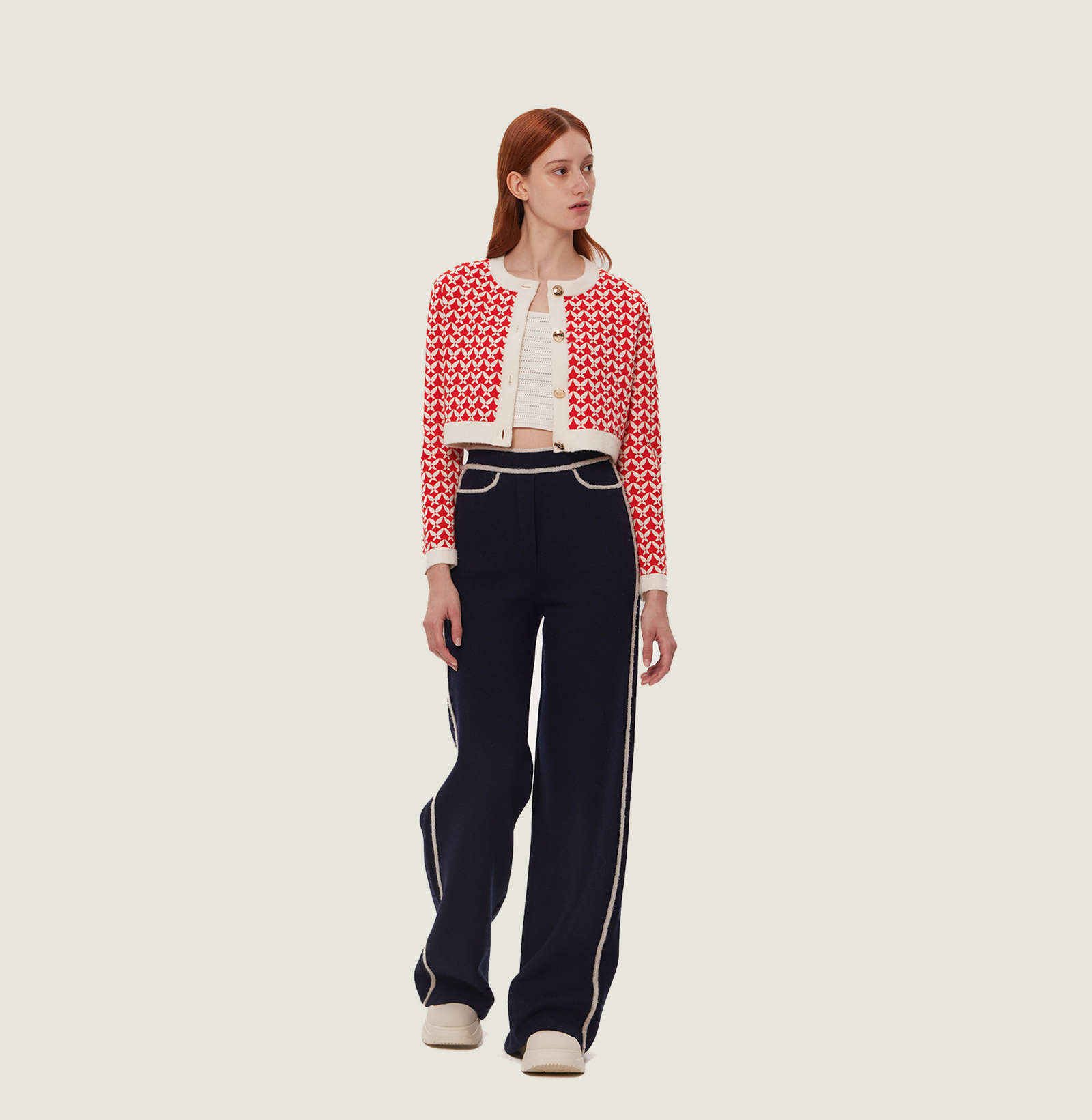 BUTTERFLY JACQUARD CROPPED CASHMERE CARDIGAN – CRUSH Collection