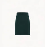 Cotton and cashmere blend mini skirt in green.