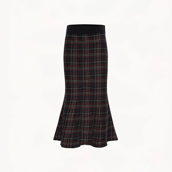 JACQUARD CHECKED MERMAID SKIRT – CRUSH Collection