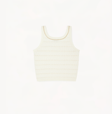 WOOL CABLE-KNIT TANK TOP - WHITE