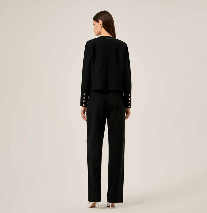 long-sleeve-placket-cardigan. rear-view