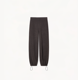 Merino wool wide-leg pants in ash grey.