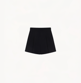 Pleated shorts for women in black.