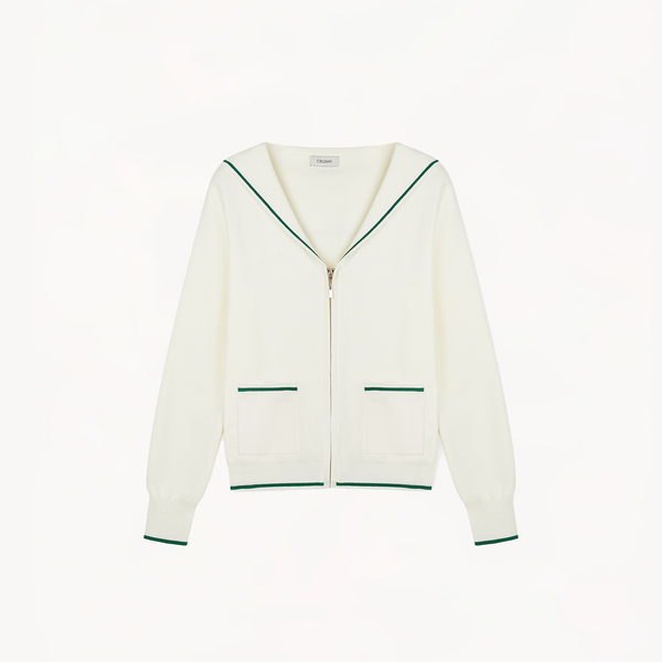 【COSYHARU】Build stripe collar cardigan SAILOR COLLARED CARDIGAN – CRUSH Collection