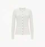 Silk cashmere cable-knit cardigan in white