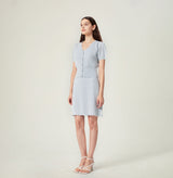 Knit mini skirt in blue. right-view