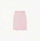 SHELL-HEM HOLLOW OUT SILK AND COTTON SKIRT