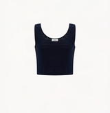 SILK WOOL BLEND POINTELLE-KNIT TANK TOP