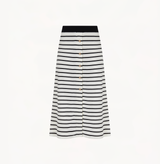 Striped midi skirt in black white