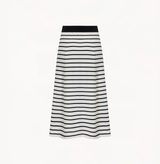 Striped midi skirt in black white