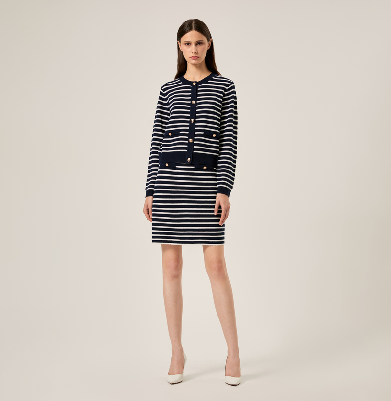 striped-pointelle-cardigan. left-view