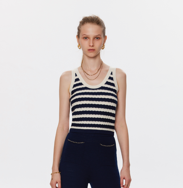 CRUSH COLLECTION, Wool Cable Knit Tank Top, Women
