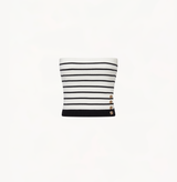 Striped tube top in black white