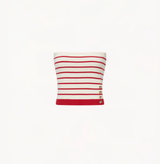 Striped tube top in red white