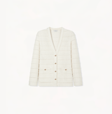 Women's tweed wool jacket in white. 