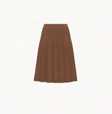 Wool midi skirt in camel.