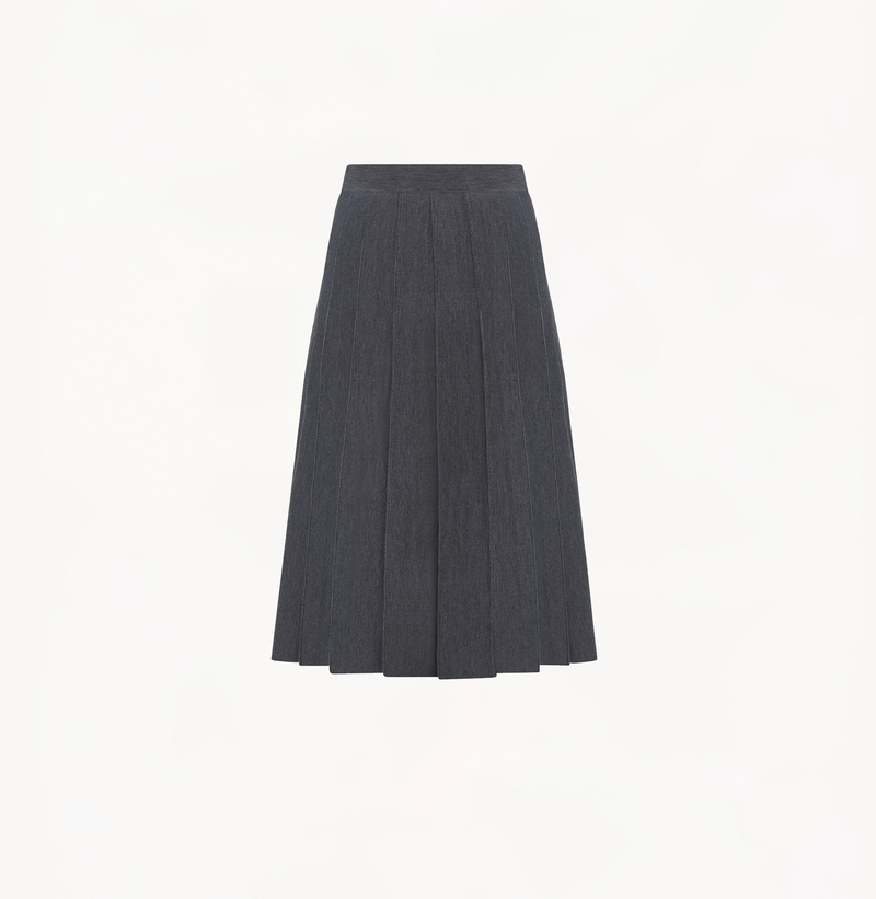 Wool midi skirt in dark grey.