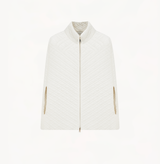 Quilted-knit cape in white. 