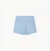 DENIM-LOOK WOOL SHORTS