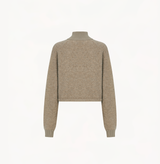 Wool sweatshirt in oatmeal with collar.